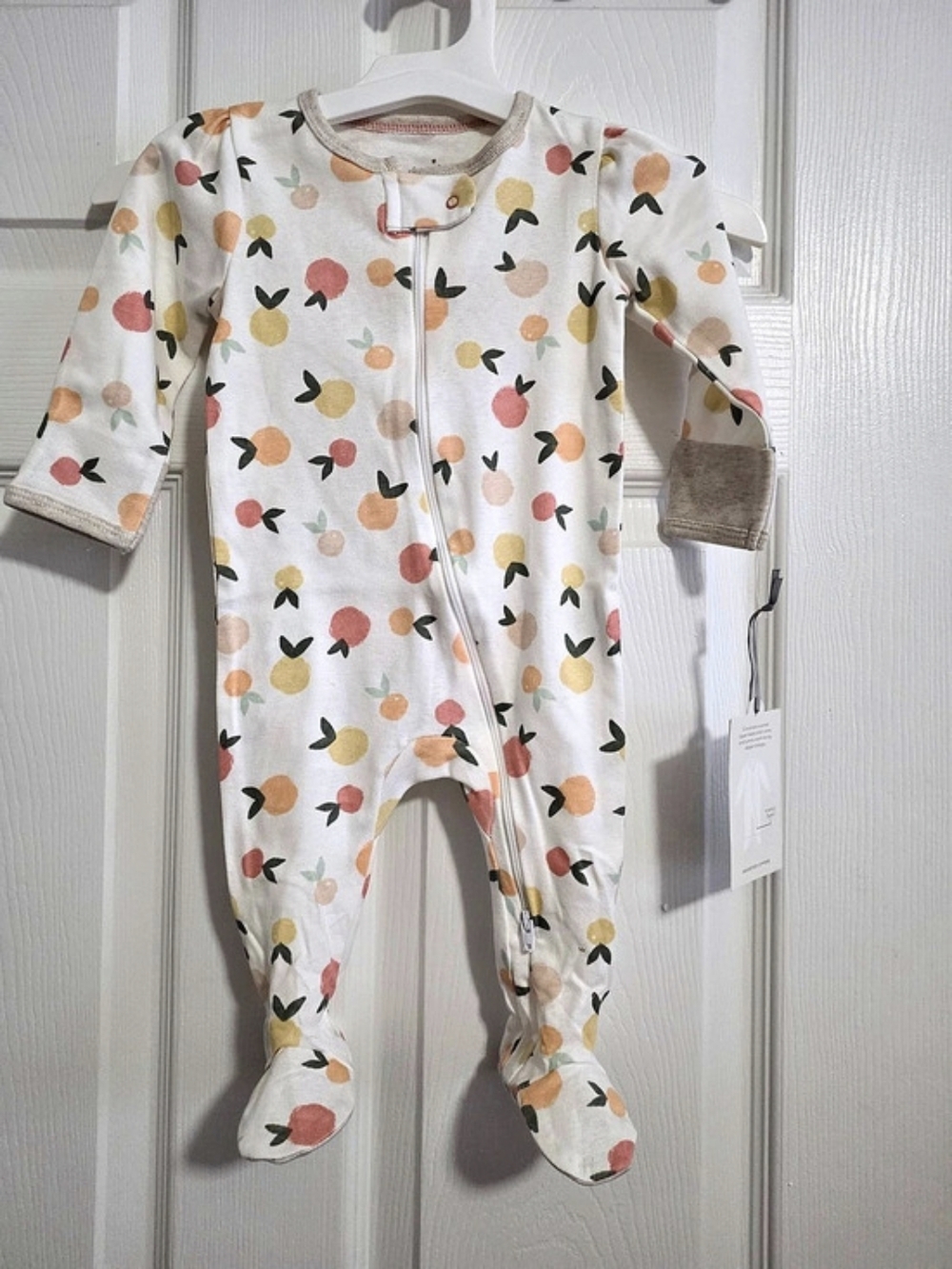 cloud island Yellow/LX932 Peach Citrus Footed Sleeper Baby 3-6M
